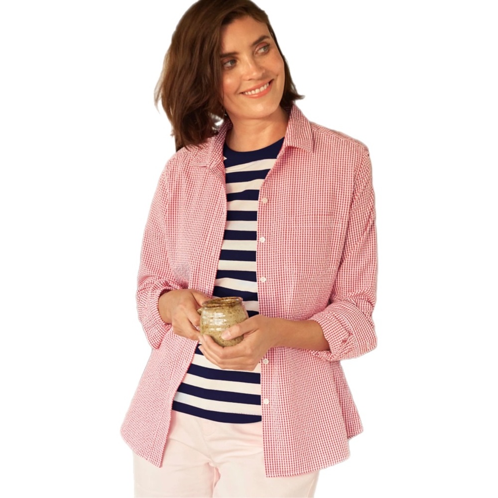 Canoe Shirt, Vintage gingham red and white
